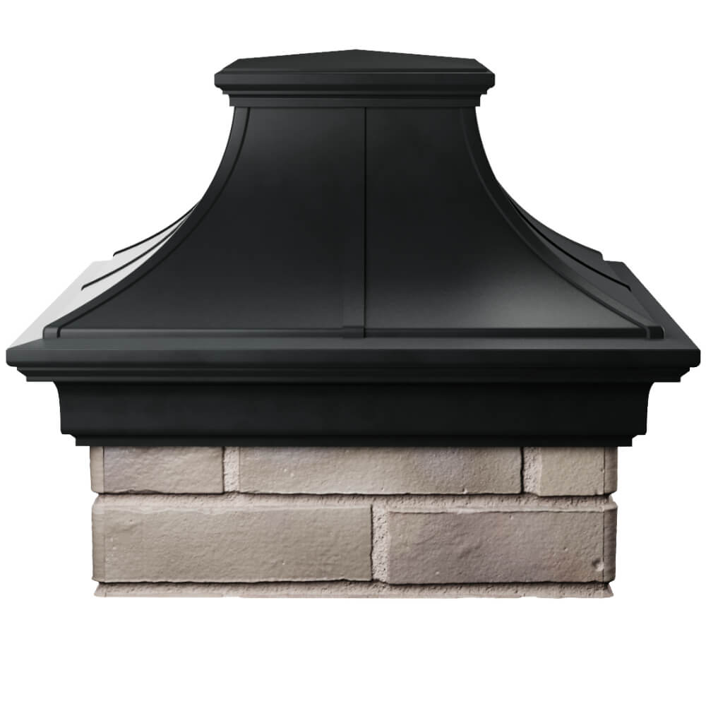 Колпак Zking Монблан Премиум Черный на столб 1.5х1.5 кирпича (385х385мм) Нижний Тагил фото