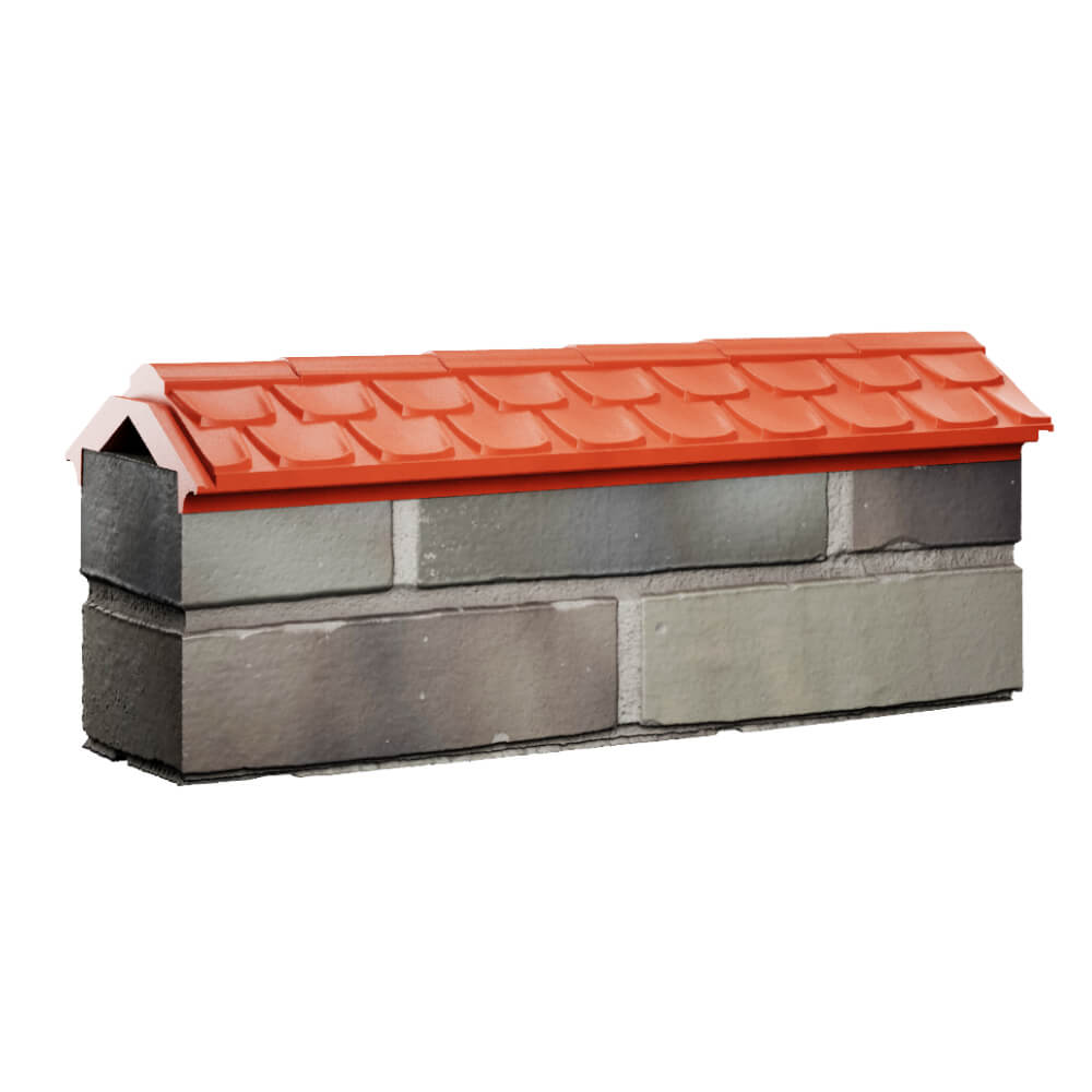 Парапет Zking Эльбрус Красный с посадкой на 0.5 кирпича (130мм) Нижний Тагил фото