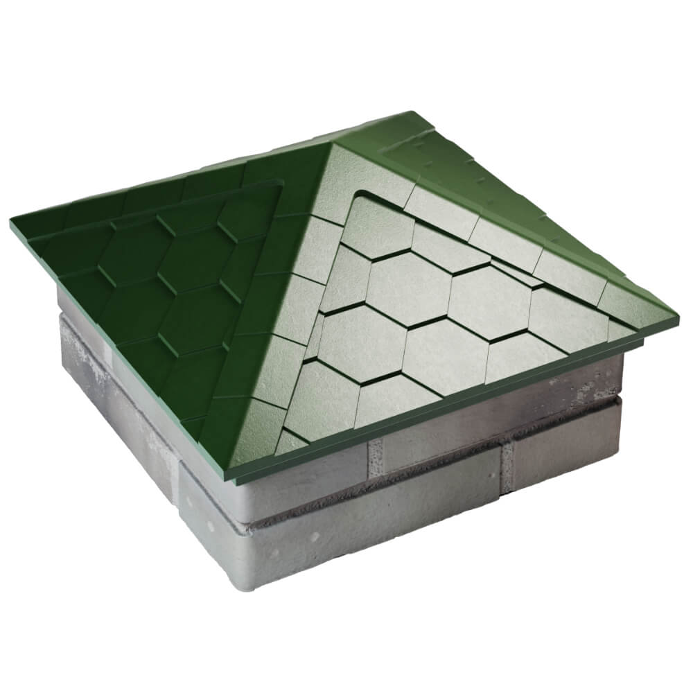 Колпак Zking Эверест Зеленый на столб 1.5х1.5 кирпича (390х390мм) в Нижнем Тагиле фото