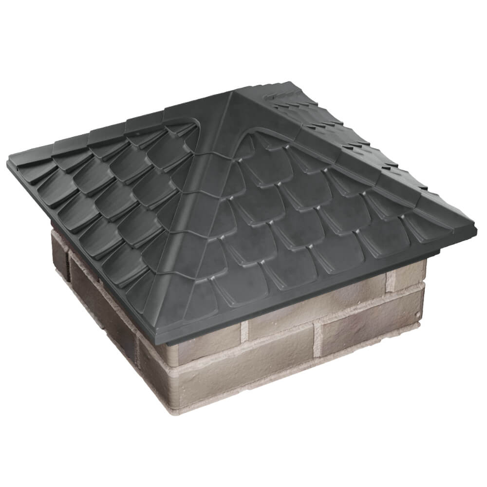 Колпак Zking Эльбрус Серый на столб 1.5х1.5 кирпича (385х385мм) в Нижнем Тагиле фото