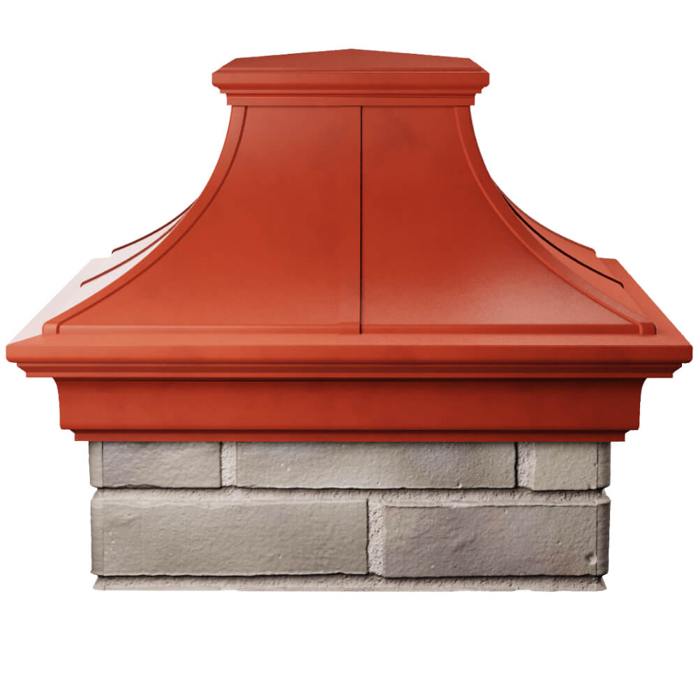 Колпак Zking Монблан Премиум Красный на столб 1.5х1.5 кирпича (385х385мм) Нижний Тагил фото