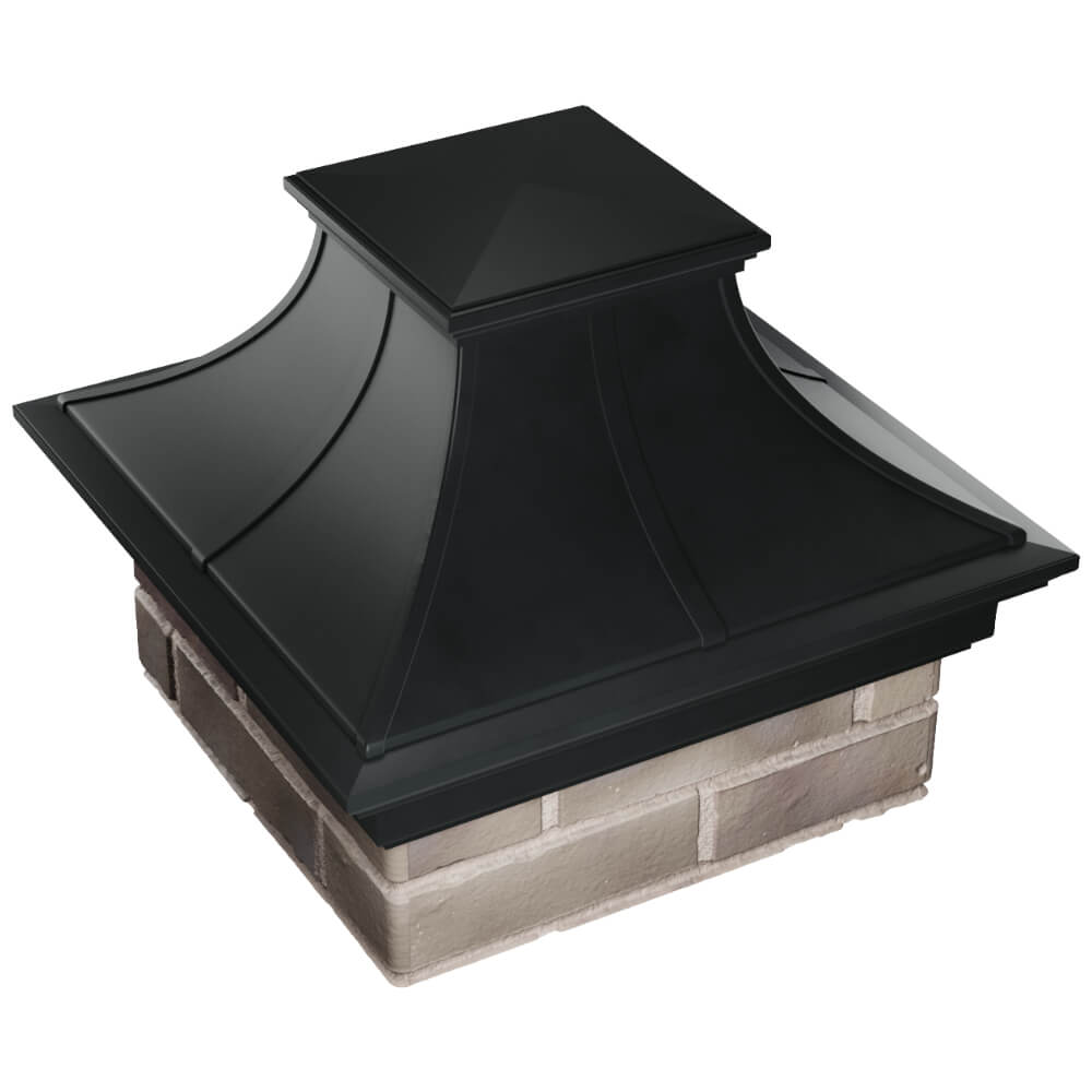 Колпак Zking Монблан Премиум Черный на столб 1.5х1.5 кирпича (385х385мм) в Нижнем Тагиле фото