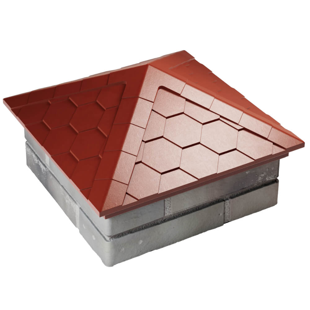 Колпак Zking Эверест Красный на столб 1.5х1.5 кирпича (390х390мм) в Нижнем Тагиле фото