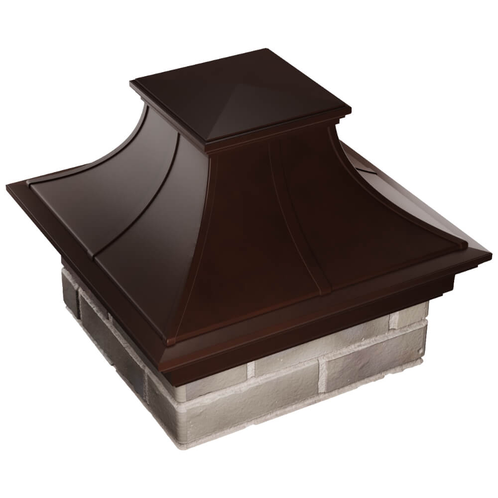 Колпак Zking Монблан Премиум Коричневый на столб 1.5х1.5 кирпича (385х385мм) в Нижнем Тагиле фото