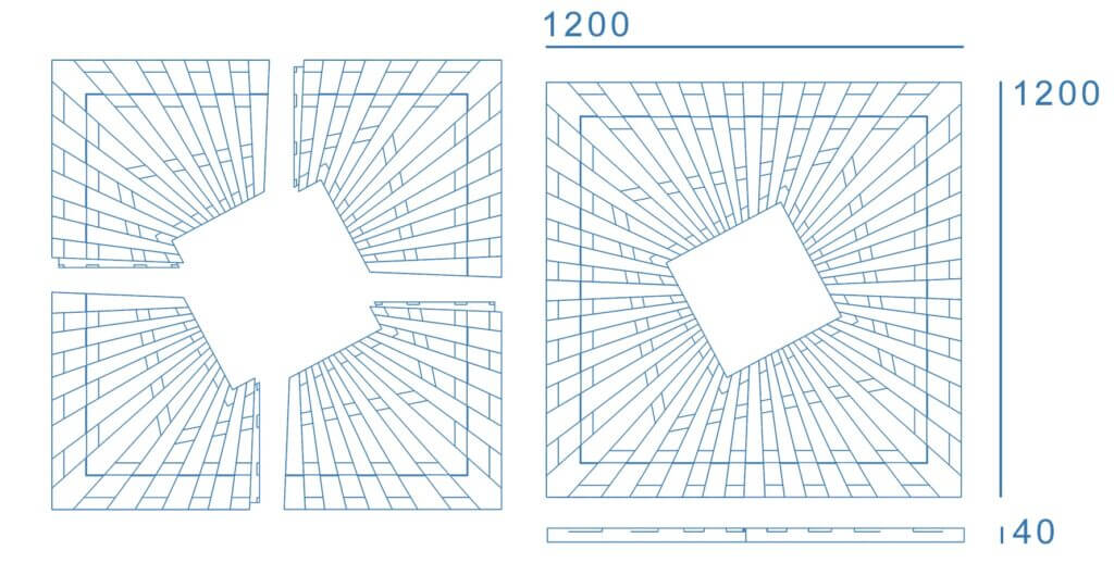 Приствольная решетка для дерева ZKING ATMOSPHERE 1.2х1.2м Черная