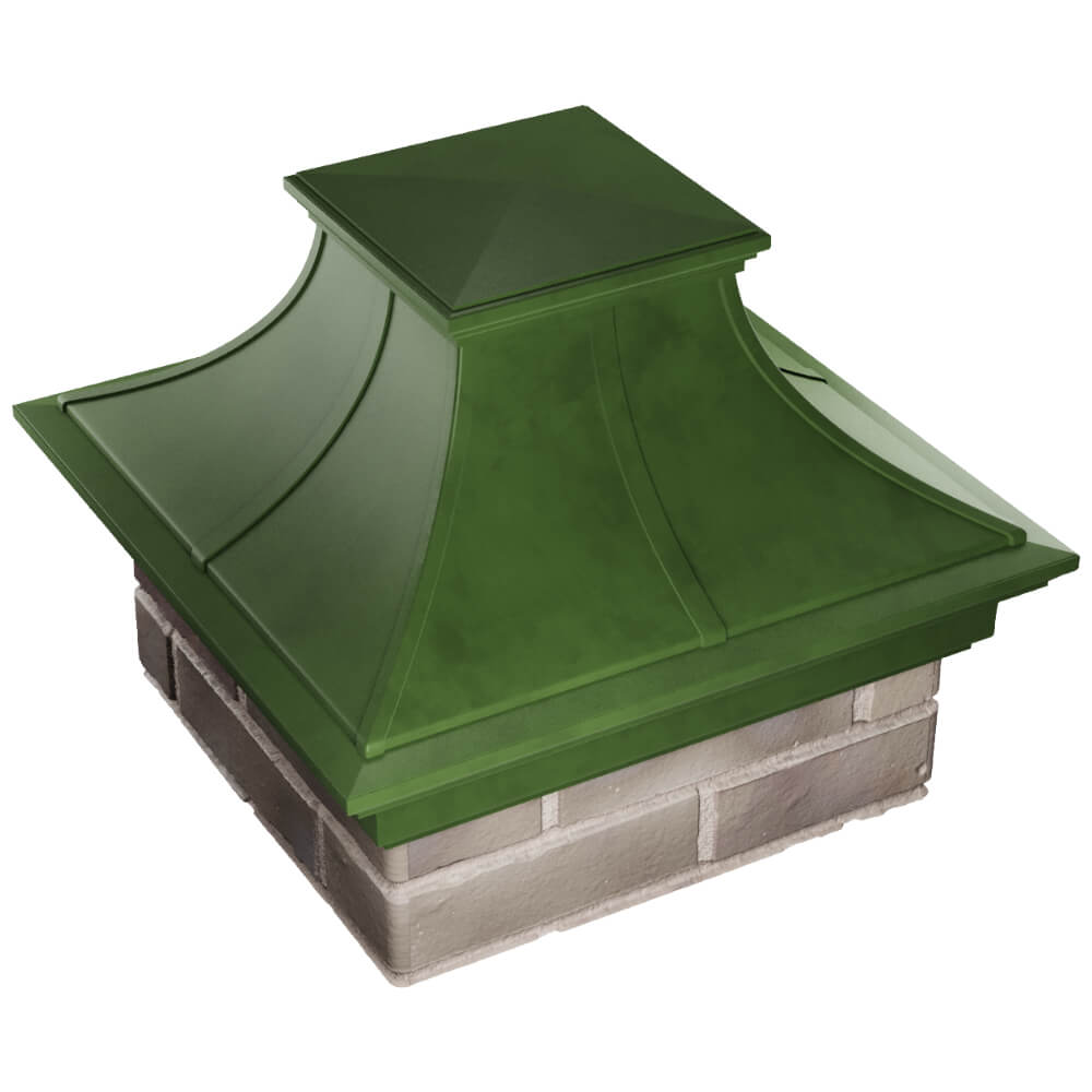 Колпак Zking Монблан Премиум Зеленый на столб 1.5х1.5 кирпича (385х385мм) в Нижнем Тагиле фото