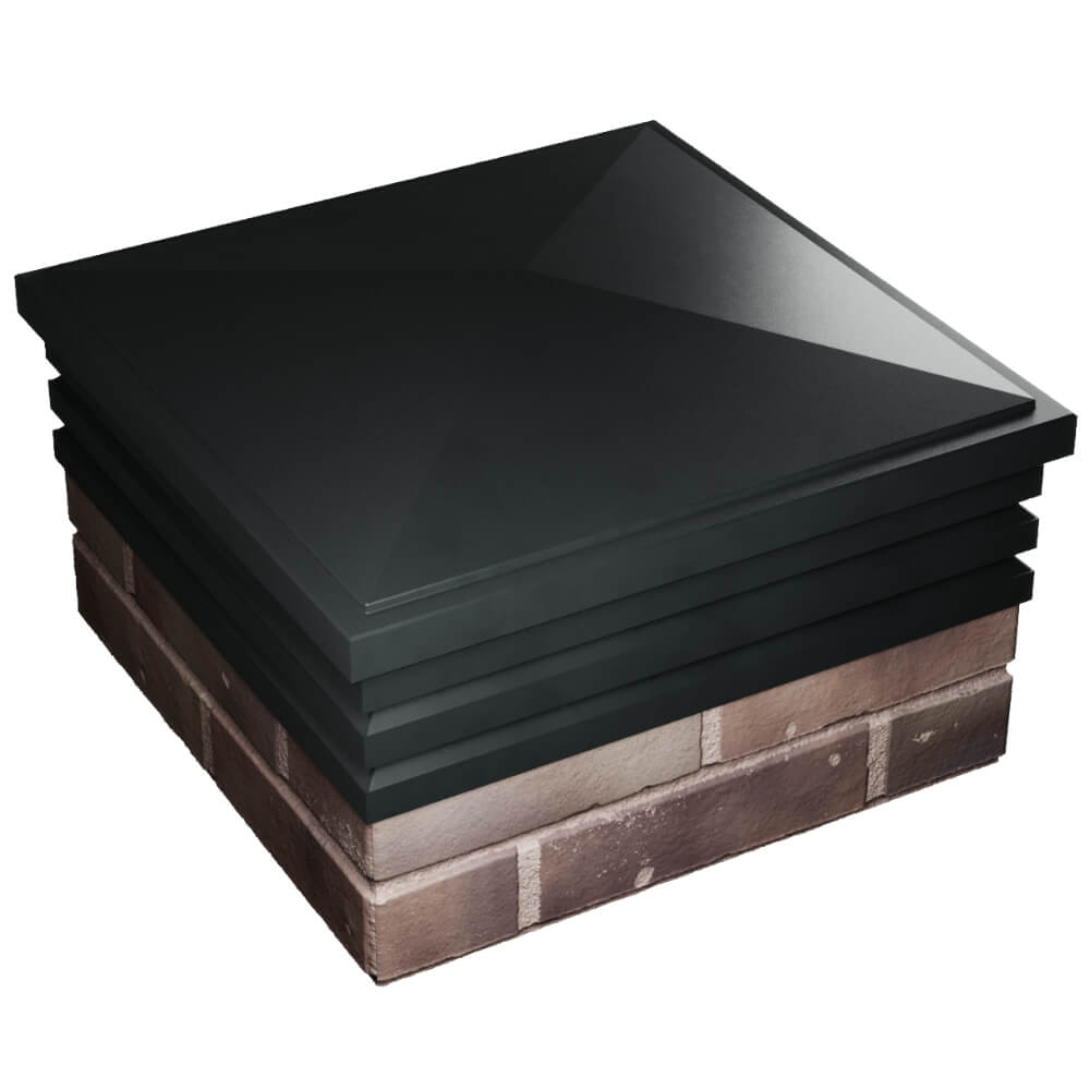 Колпак Zking Бона ХайТек Черный на столб 2х2 кирпича (513х513мм) в Нижнем Тагиле фото