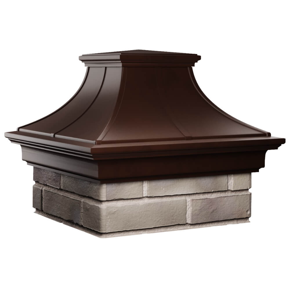 Колпак Zking Монблан Премиум Коричневый на столб 1.5х1.5 кирпича (385х385мм) в Нижнем Тагиле фото
