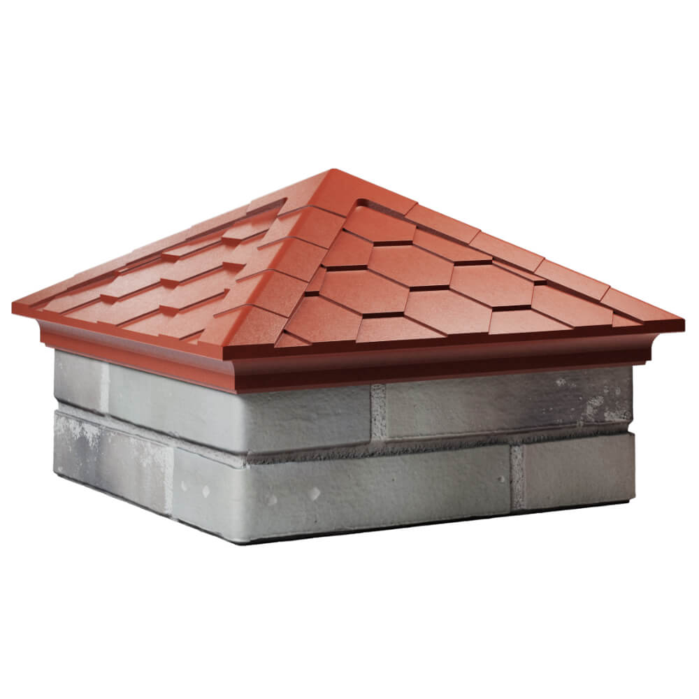 Колпак Zking Эверест Красный на столб 1.5х1.5 кирпича (390х390мм) в Нижнем Тагиле фото