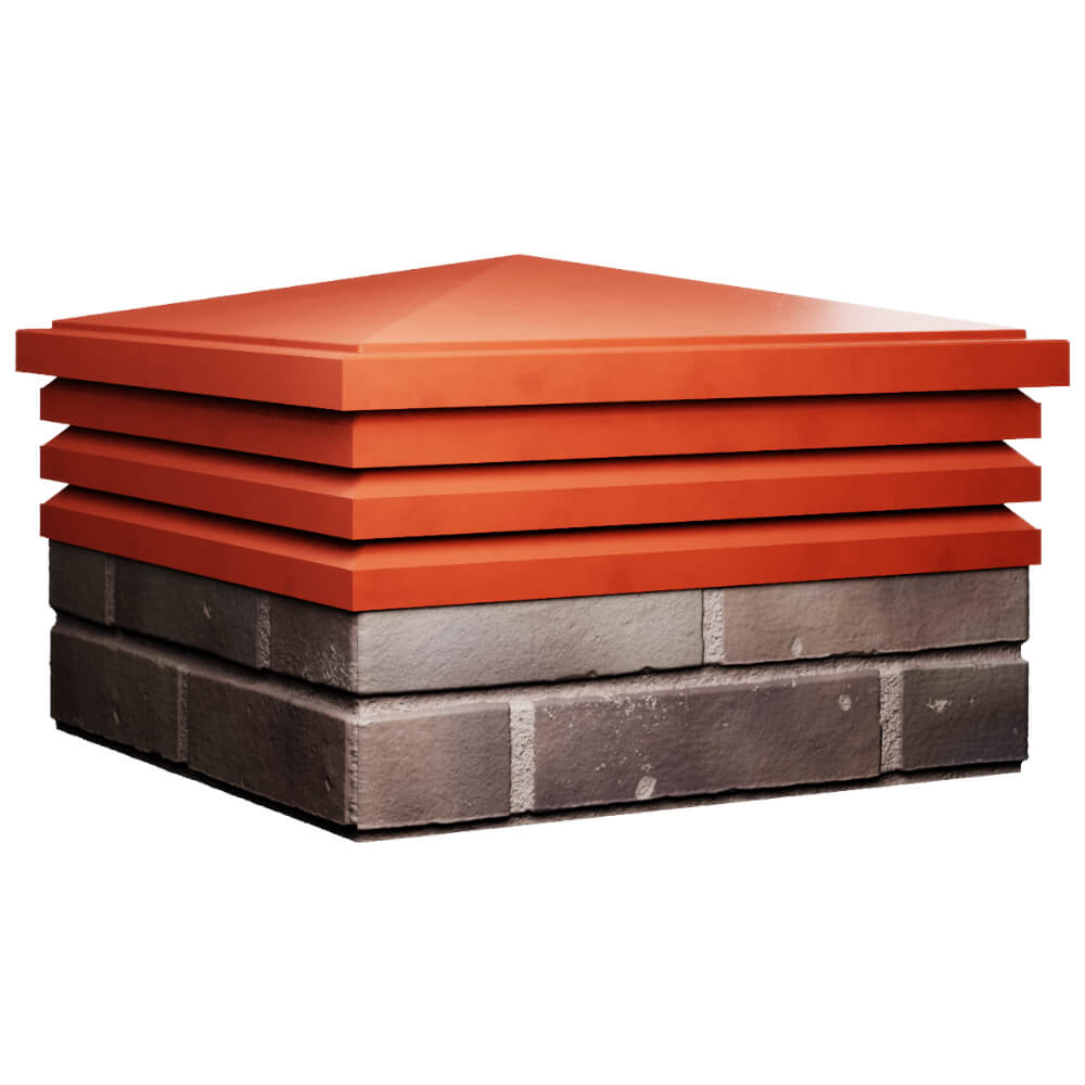 Колпак Zking Бона ХайТек Красный на столб 2х2 кирпича (513х513мм) в Нижнем Тагиле фото