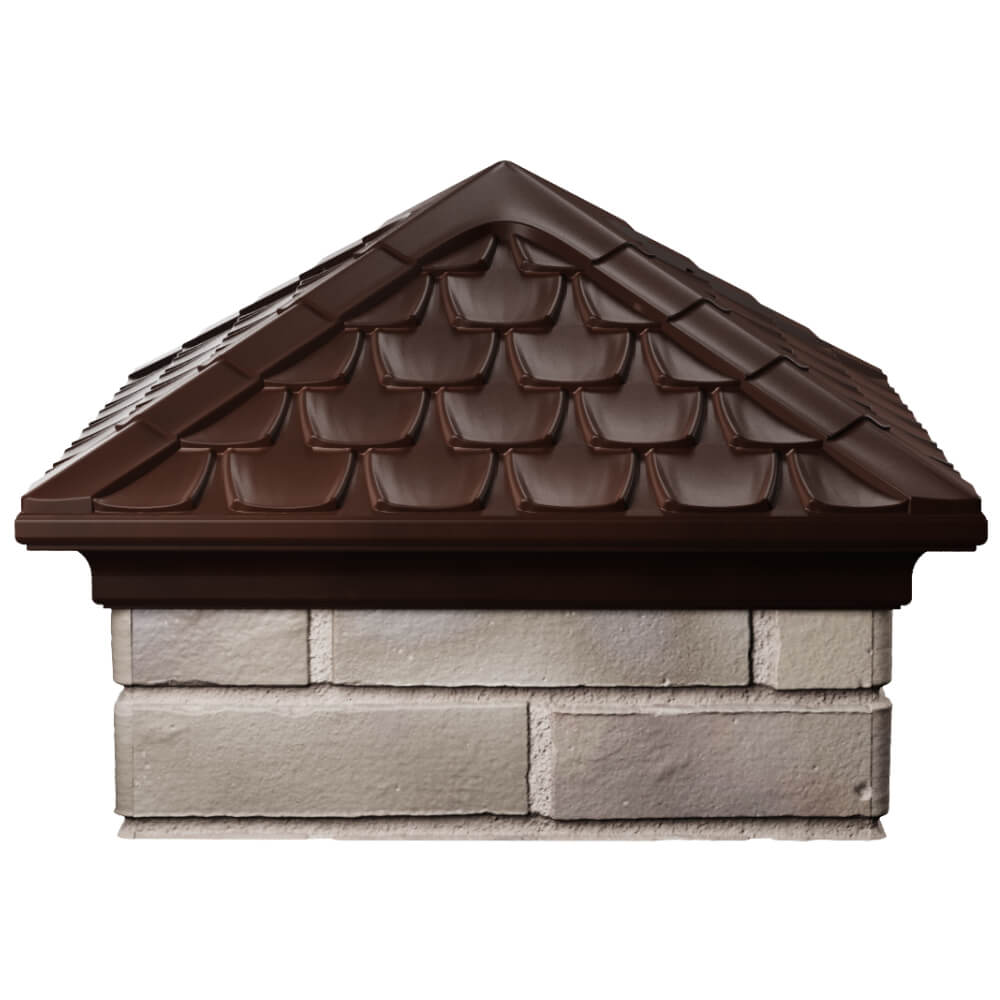 Колпак Zking Эльбрус Коричневый на столб 1.5х1.5 кирпича (385х385мм) Нижний Тагил фото