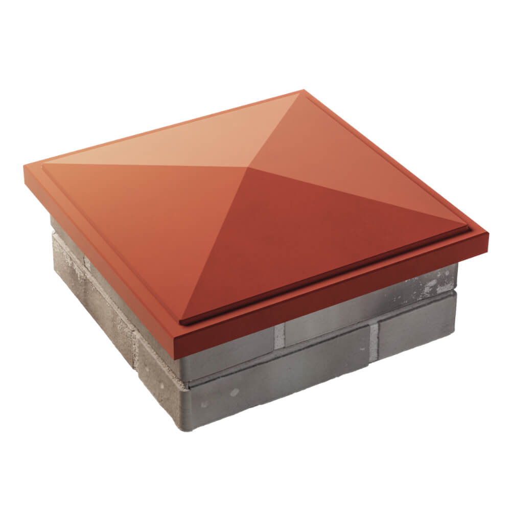 Колпак Zking БонаМоно Красный на столб 1.5х1.5 кирпича (385х385, 400х400мм) в Нижнем Тагиле фото