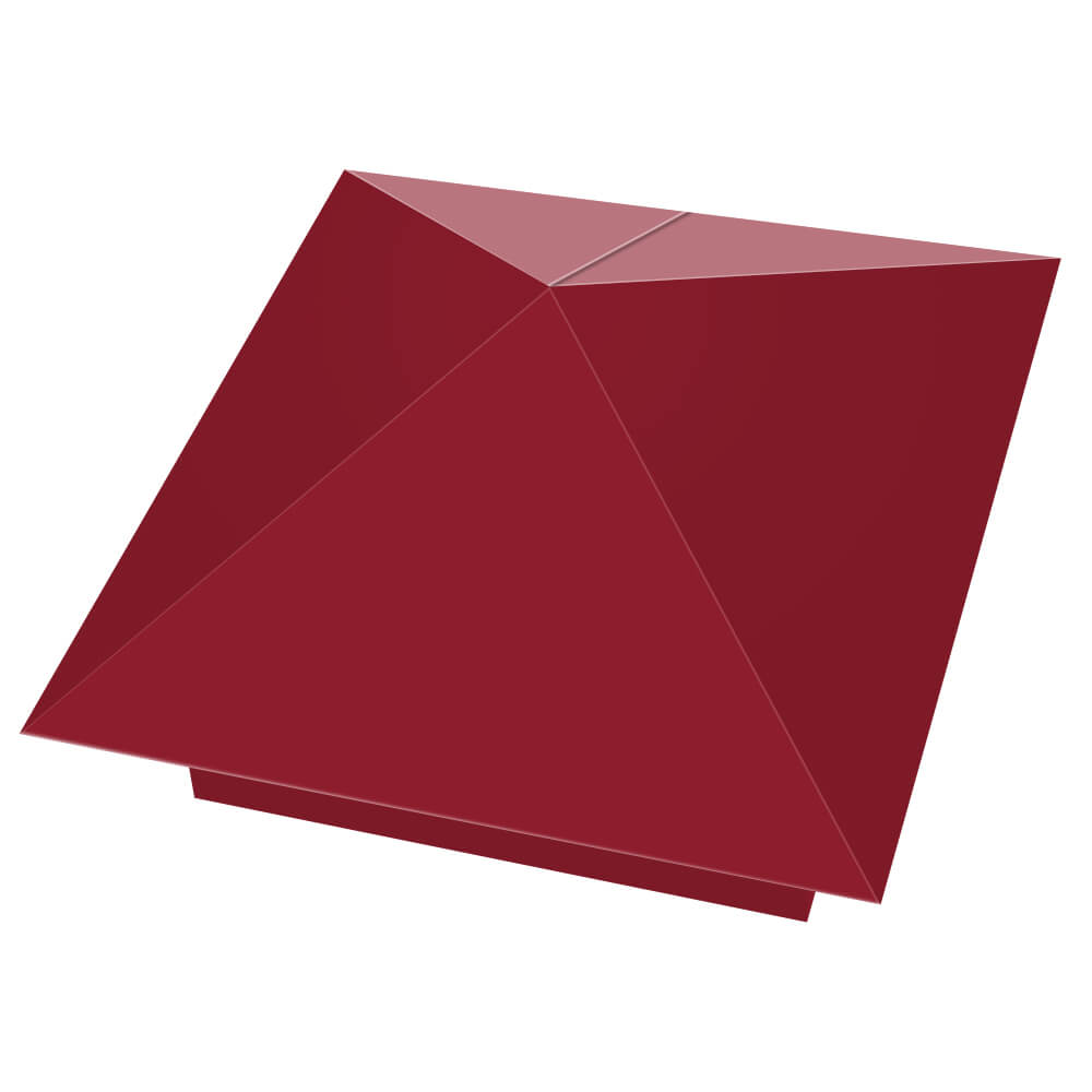 Колпак металлический 400х400мм RAL3003 Рубин заборный Нижний Тагил фото