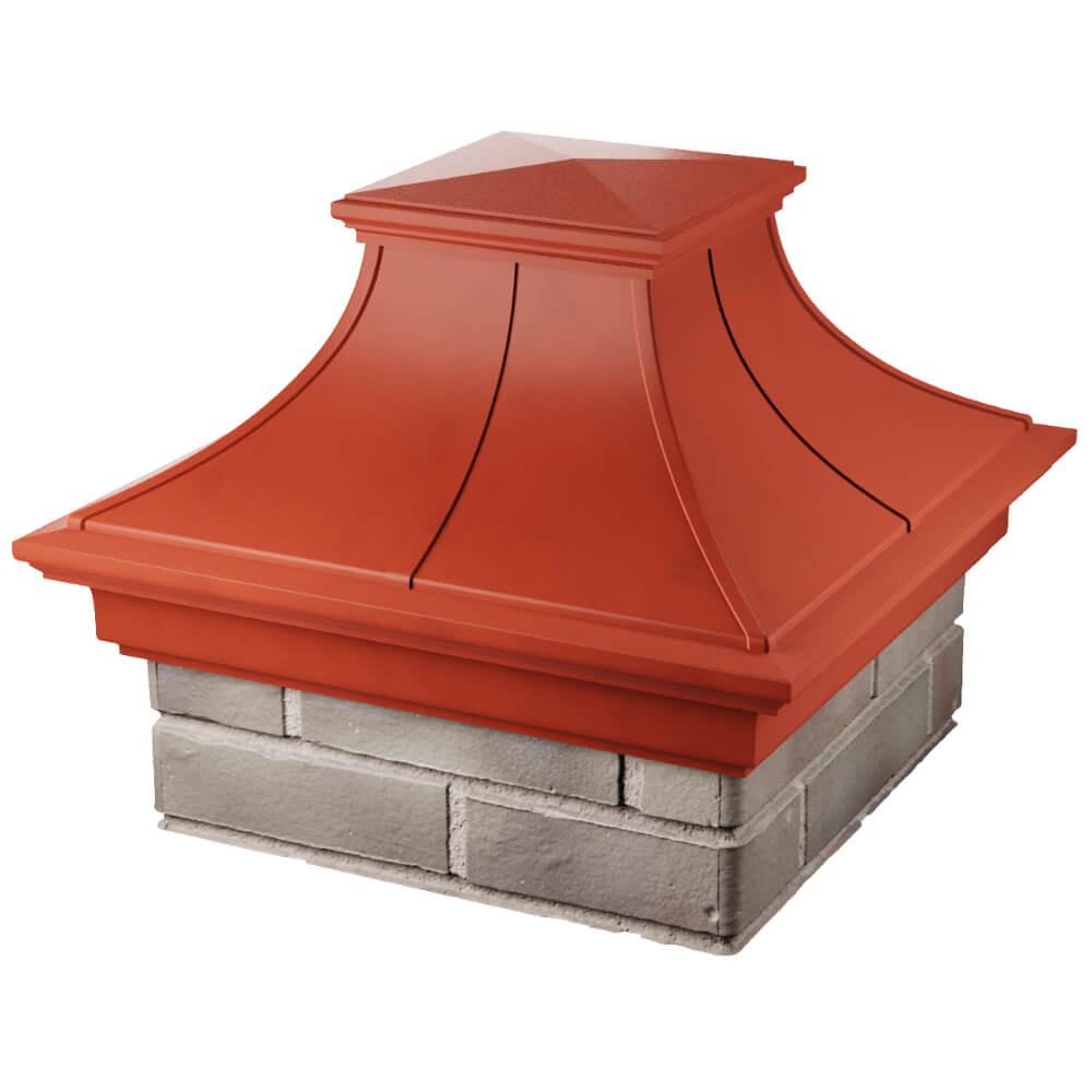Колпак Zking Монблан Премиум Красный на столб 1.5х1.5 кирпича (385х385мм) в Нижнем Тагиле фото