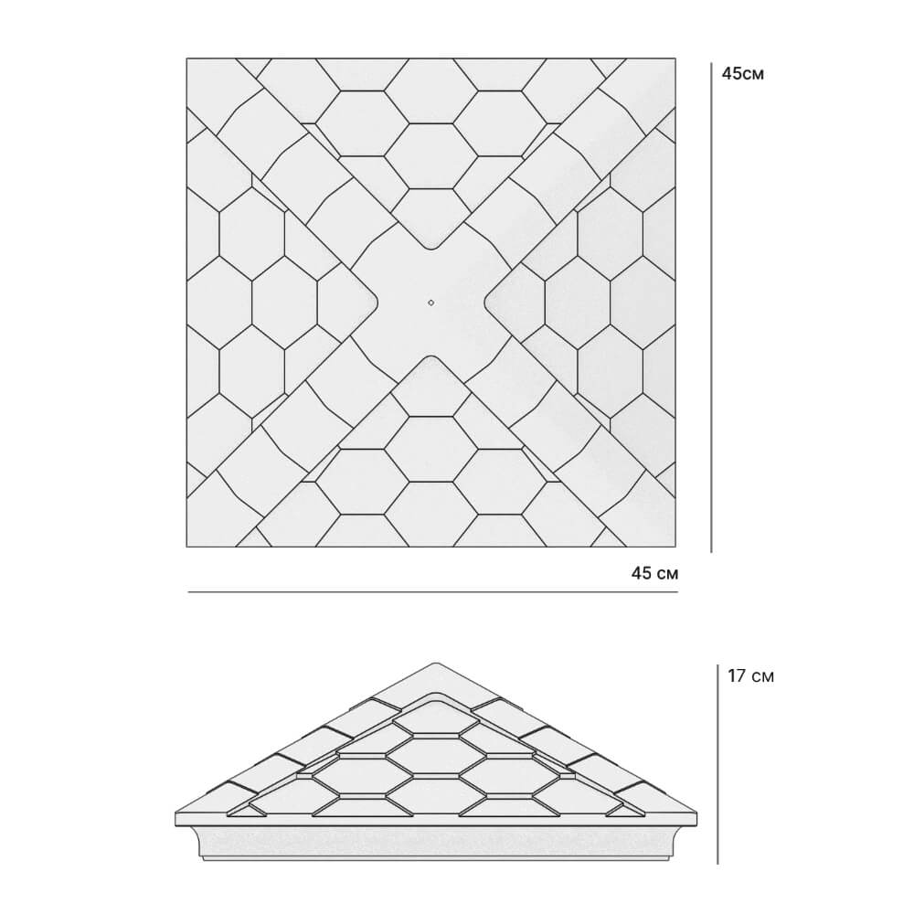 Колпак Zking Эверест Серый на столб 1.5х1.5 кирпича (390х390мм) в Нижнем Тагиле фото