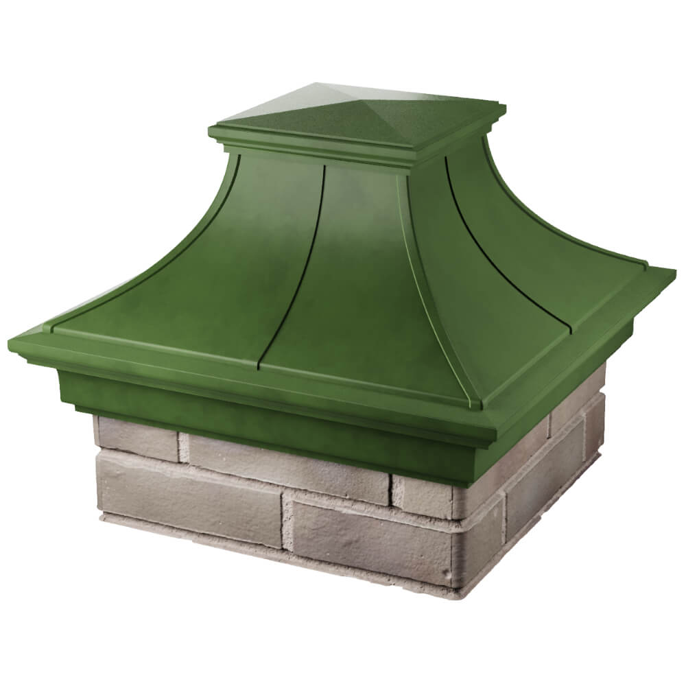 Колпак Zking Монблан Премиум Зеленый на столб 1.5х1.5 кирпича (385х385мм) в Нижнем Тагиле фото