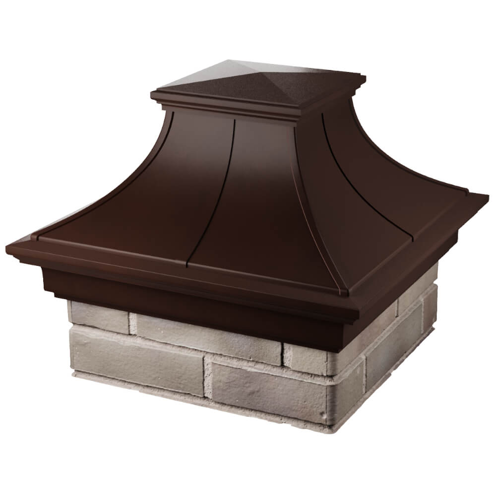Колпак Zking Монблан Премиум Коричневый на столб 1.5х1.5 кирпича (385х385мм) в Нижнем Тагиле фото