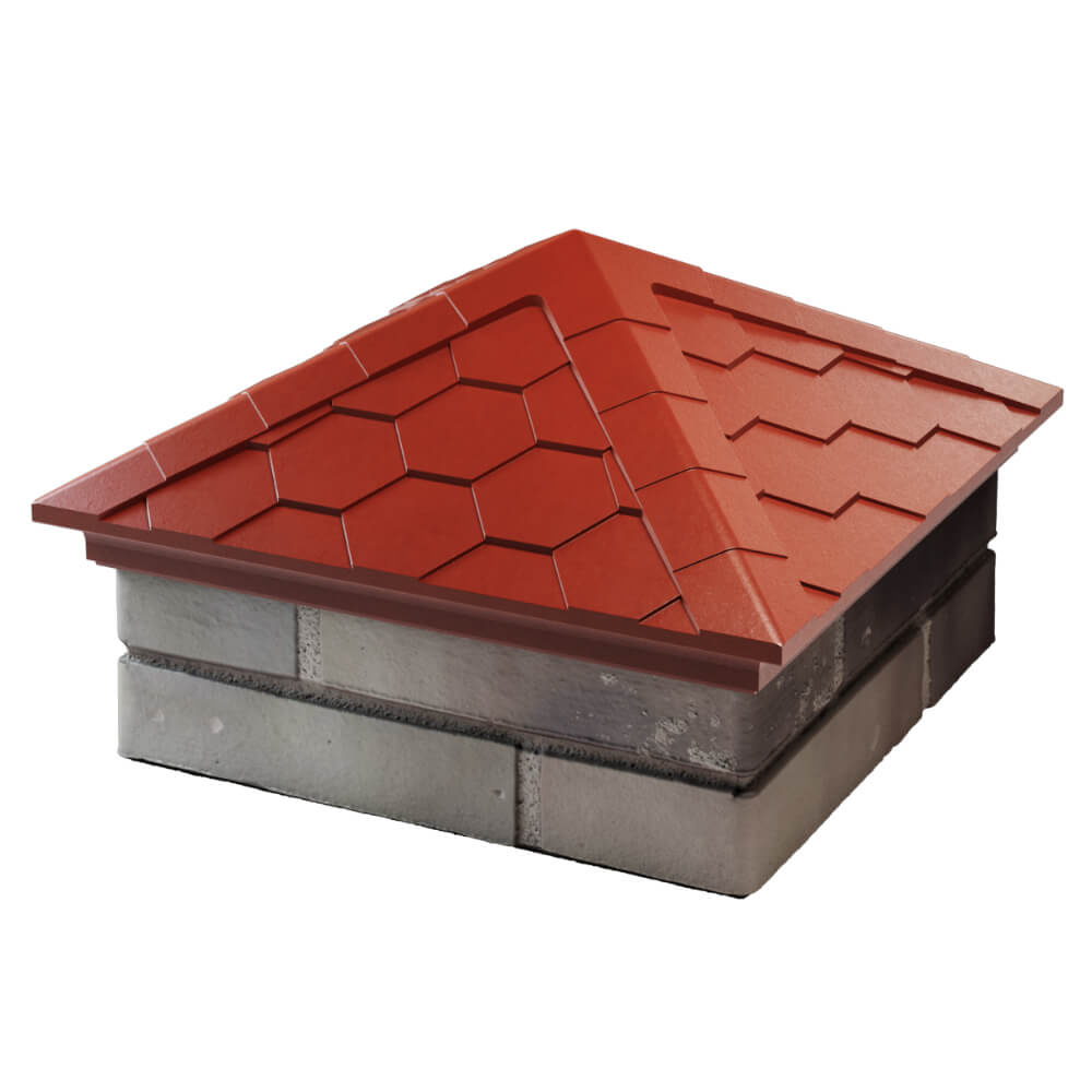 Колпак Zking Эверест Красный на столб 1.5х1.5 кирпича (390х390мм) в Нижнем Тагиле фото