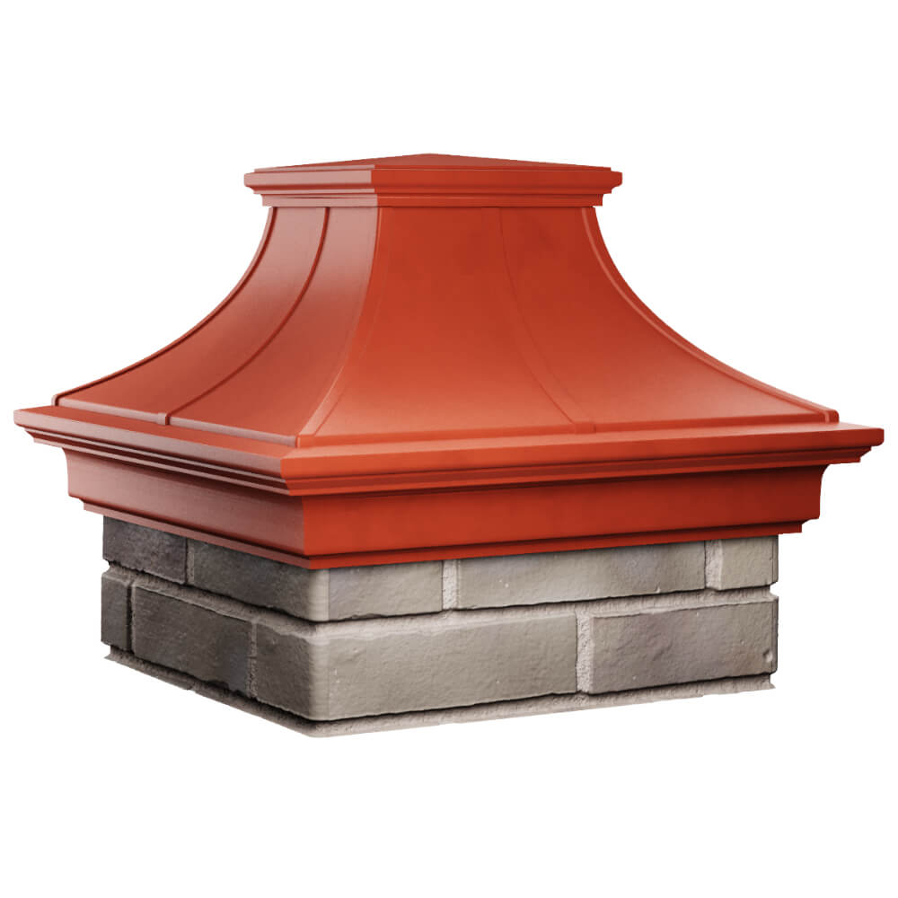 Колпак Zking Монблан Премиум Красный на столб 1.5х1.5 кирпича (385х385мм) в Нижнем Тагиле фото