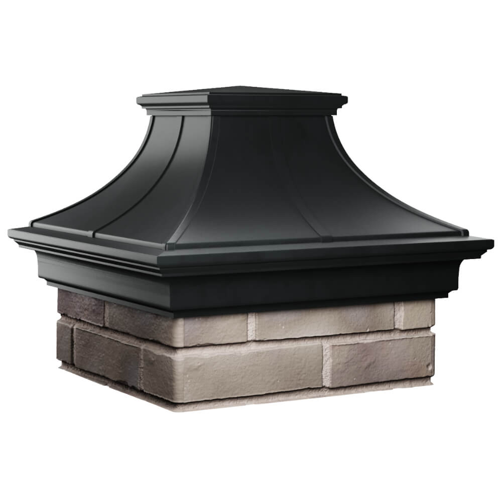 Колпак Zking Монблан Премиум Черный на столб 1.5х1.5 кирпича (385х385мм) в Нижнем Тагиле фото