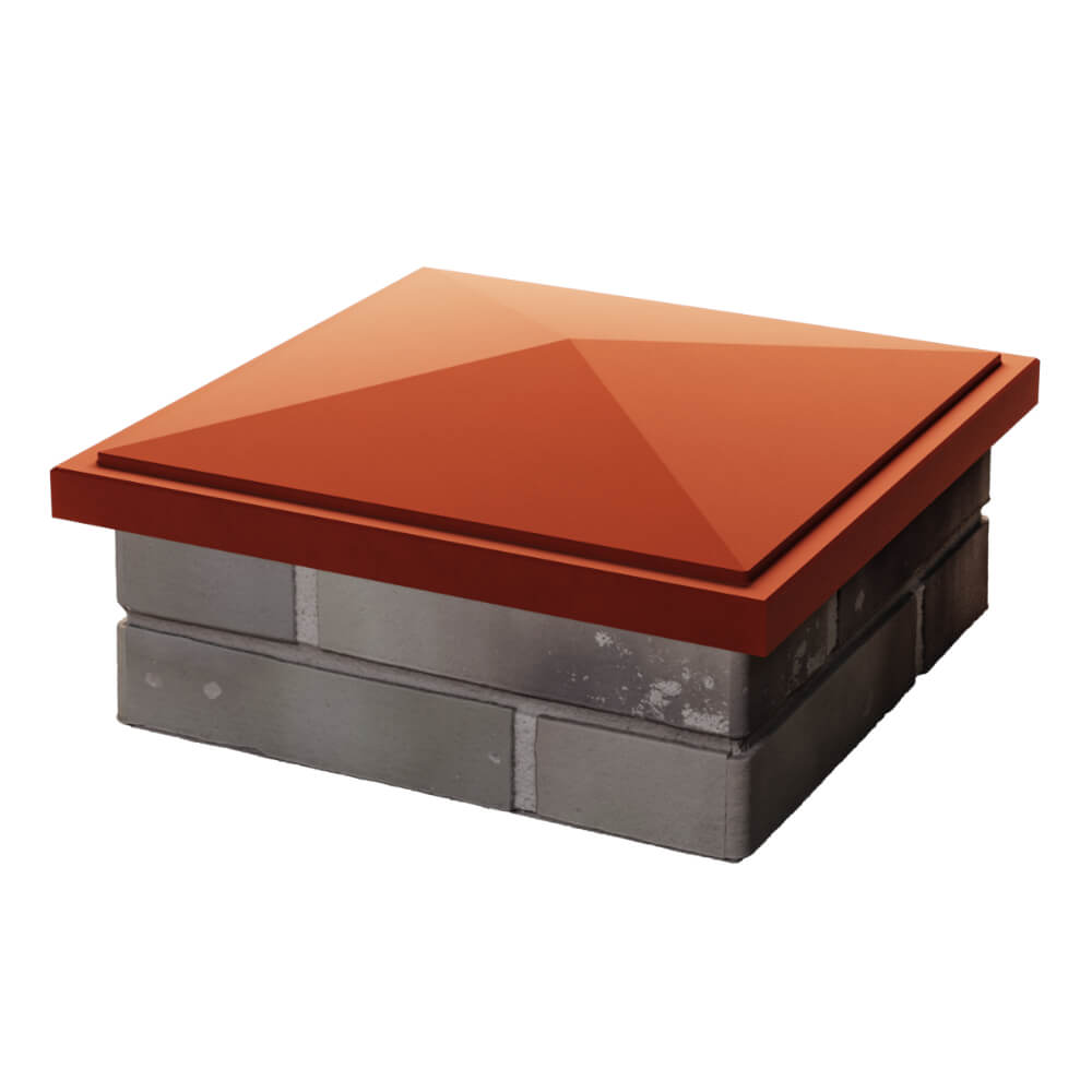 Колпак Zking БонаМоно Красный на столб 1.5х1.5 кирпича (385х385, 400х400мм) в Нижнем Тагиле фото