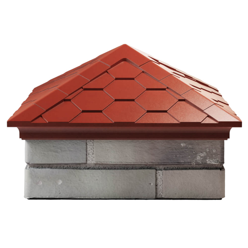 Колпак Zking Эверест Красный на столб 1.5х1.5 кирпича (390х390мм) Нижний Тагил фото