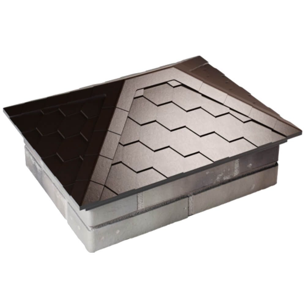 Колпак Zking Эверест Коричневый на столб 2х1.5 кирпича (520х390мм) Нижний Тагил фото