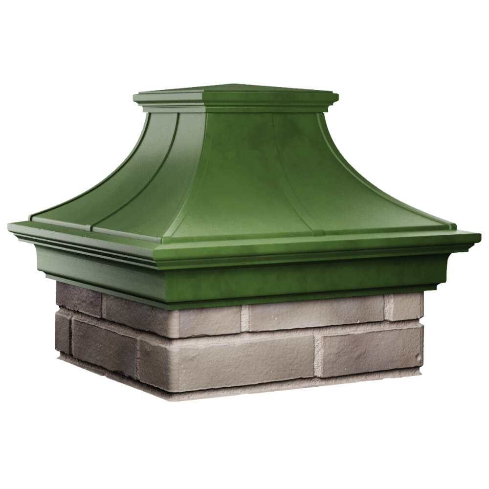 Колпак Zking Монблан Премиум Зеленый на столб 1.5х1.5 кирпича (385х385мм) в Нижнем Тагиле фото