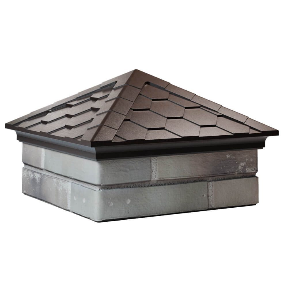 Колпак Zking Эверест Коричневый на столб 1.5х1.5 кирпича (390х390мм) в Нижнем Тагиле фото