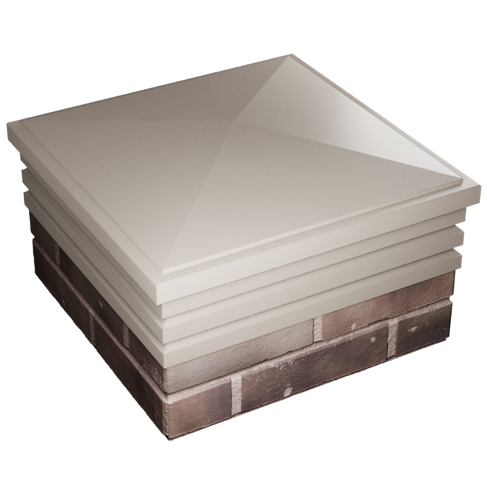 Колпак Zking Бона ХайТек Бежевый на столб 2х2 кирпича (513х513мм) в Нижнем Тагиле фото